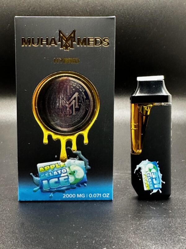 Muha Meds Apple Gelato Ice vape pen with rich apple and gelato flavors.